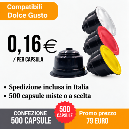Set promozionale di capsule Dolce Gusto — 500 capsule a 79 euro, spedizione inclusa in Italia