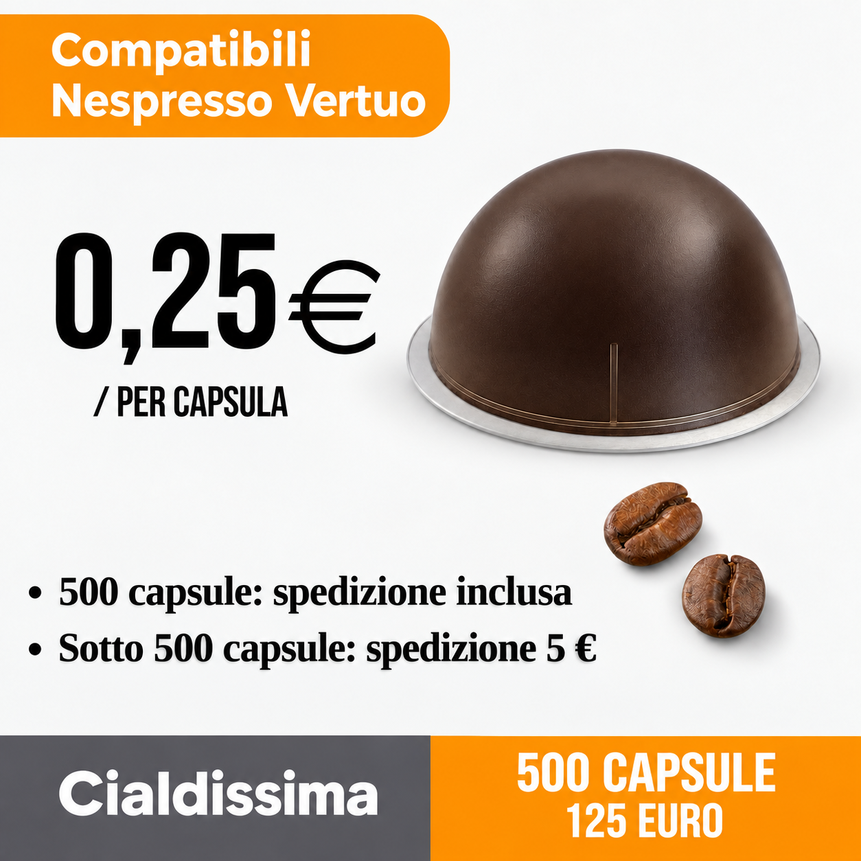 Promozione Vertuo 500 capsule 125 euro Capsule compatibili Nespresso Vertuo: 500 capsule 125 euro