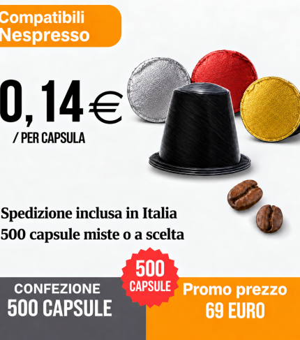 500 capsule compatibili Nespresso — 69 euro
