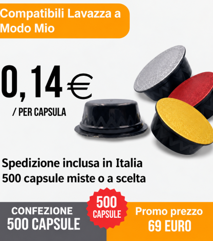 Set promozionale di capsule Lavazza A Modo Mio — 500 capsule a 69 euro, spedizione inclusa in Italia